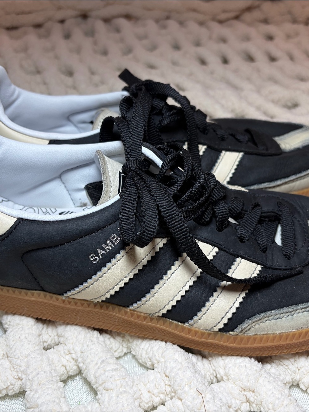 adidas Black and Cream Retro Low-Top Sneakers - Picture 2 of 3